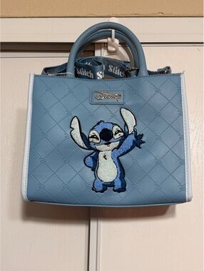 Disney Stitch Primark Blue Embroidered Crossbody Satchel Handbag NWT